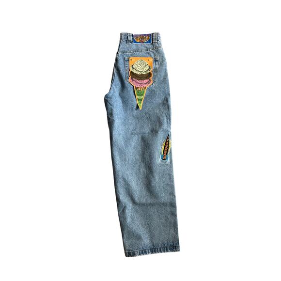 Ice cream Running Puppy Patch Triple Scoop baggy Jeans Heavy Wash Blue size 30 - Picture 14 of 16